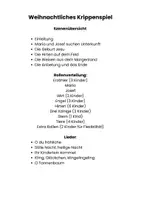 Vorschau - Stundenentwürfe - Klassisches Krippenspiel (ab 1.Kl) für 25 Sprechrollen - Seite 1