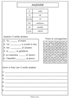 anteprima - Esercizi - il verbo "andare", coniugazione e attività - Pagina di copertina