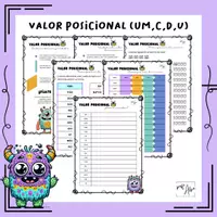 Vista previa - Unidades / Secuencias / Situaciones de Aprendizaje - Valor posicional números de 4 cifras - temática monstruos - Portada