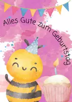 Vorschau - Bildkarten - Geburtstagsaufsteller Biene - Deckblatt