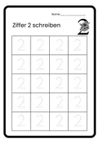 Vorschau - Arbeitsblätter - 10 Arbeitsblätter: Ziffern schreiben (1.Klasse) von 0-9 - Seite 2