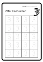 Vorschau - Arbeitsblätter - 10 Arbeitsblätter: Ziffern schreiben (1.Klasse) von 0-9 - Seite 3