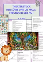 Vorschau - Stundenentwürfe - Theater (4.Kl) LÖWE UND DIE MAUS - Freunde in der Not (25 Rollen) - Deckblatt