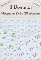 Vorschau - Spiele - Zahlenraum bis 20, 8x Domino Mengen erkennen, Zahlvorstellung, Zahlenraumerweiterung bis 20 - Deckblatt