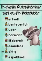 Vorschau - Poster - In diesem Klassenzimmer - Poster in deiner Waschbärklasse - Deckblatt