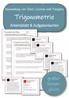 Vorschau - Arbeitsblätter - Trigonometrie (Sinus, Cosinus, Tangens) - Arbeitsblätter & Taskcards - Deckblatt