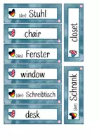Vorschau - Aufgabenkarten - Schilder/Labels: In the classroom - Seite 1