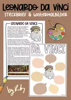Vorschau - Arbeitsblätter - Leonardo Da Vinci - Steckbrief & Weitermalbilder für den Kunstunterricht - Deckblatt