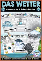Vorschau - Unterrichtsreihen - Das Wetter Infomaterial & Arbeitsblätter SOFORT EINSATZBEREIT | Atmosphäre - Meteorologen - Treibhauseffekt - UVM - Deckblatt