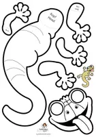 Vorschau - Mal- und Bastelvorlagen - Eidechse Gecko Chamäleon basteln im Sommer Reptilien Fensterbild - Seite 2