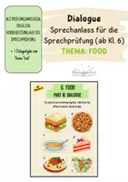 Vorschau - Bildkarten - Dialogue - Sprechprüfung (ab Kl. 6, Food) - Seite 1