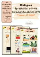 Vorschau - Bildkarten - Dialogue - Sprechprüfung (ab Kl.8/9, at home) - Deckblatt