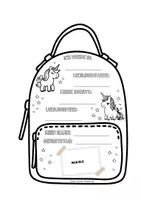 Vorschau - Mal- und Bastelvorlagen - Girlande Schultaschen Schulanfang Einhorn Schulranzen Steckbrief ausmalen - Seite 1