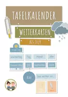 Vorschau - Fördermaterial/Inklusion - Tafelkalender | Lernkalender Grundschule (Blau) + Wetterkarten - Deckblatt