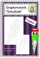 Vorschau - Arbeitsblätter - Graphomotorik Übungsblätter "Schultüte"- nachspuren und ausmalen - Deckblatt