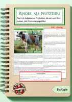 Vorschau - Arbeitsblätter - Nutztiere: Produkte, die wir vom Rind nutzen - Deckblatt