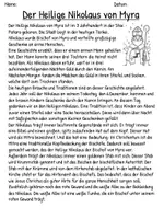 Vorschau - Arbeitsblätter - Nikolaus von Myra: Informationstext + Arbeitsblätter - Seite 1