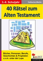 Vorschau - Arbeitsblätter - 40 Rätsel zum Alten Testament | Bibel, Abraham, Mose, David, Propheten, Schöpfung, Zehn Gebote, Kreuzworträtsel | Religion Grundschule Sekundarstufe I Klasse 3-8 Lösungen - Deckblatt