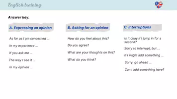 Vorschau - Aufgabenkarten - Business English - Expressing Opinions in Meetings - Seite 2