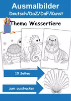 Vorschau - Arbeitsblätter - Ausmalbilder Thema Tiere im Wasser - Grundschule - Bastelvorlagen - Deckblatt