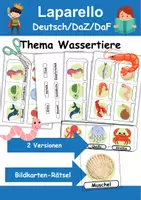 Vorschau - Arbeitsblätter - Materialpaket Schneiden Tiere im Wasser - Feinmotorik - Wortschatz - Seite 1
