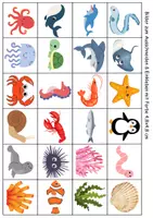Vorschau - Arbeitsblätter - Vokabelbilder Tiere im Wasser - Bilder zum ausschneiden (Klasse 1 und 2) - Seite 1