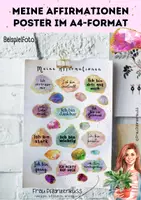 Vorschau - Mal- und Bastelvorlagen - Affirmationen Poster A4 mit positiven Sprüchen und Kristallen - Seite 1