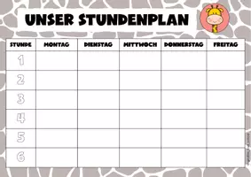 Vorschau - Unterrichtsreihen - Stundenplan Giraffenklasse - Seite 3