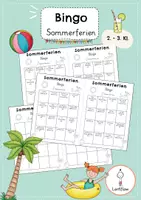 Vorschau - Arbeitsblätter - Bingo Sommerferien - Deckblatt