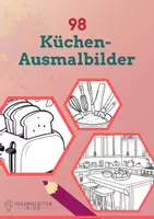 Vorschau - Mal- und Bastelvorlagen - 98 Küchen-Ausmalbilder für Kinder - Deckblatt