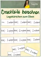 Vorschau - Aufgabenkarten - Bruchteile berechnen - Legekärtchen - Deckblatt