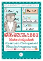 Vorschau - Arbeitsblätter - Eulenklasse Classroom Management. Klassentier: Eule - Deckblatt