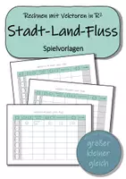 Vorschau - Spiele - Rechnen mit Vektoren in R2 - Stadt - Land - Fluss (Mathematikspiel) - Deckblatt