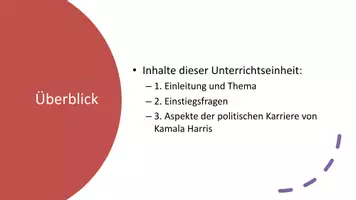 Vorschau - Präsentationen/Tafelbilder - USA Wahl 2024: Kamala Harris - Biografie | Präsentation - Seite 1