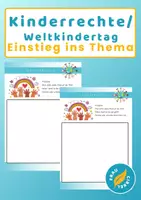 Vorschau - Arbeitsblätter - Kinderrechte Weltkindertag Einstieg - Deckblatt