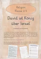 Vorschau - Arbeitsblätter - Das Leben König Davids (Teil 4): David ist König über Israel - Deckblatt