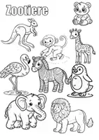 Vorschau - Arbeitsblätter - Zootiere ausmalen - Deckblatt