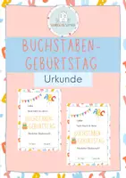 Vorschau - Anderer Materialtyp - Buchstabengeburtstag - Urkunde - Deckblatt