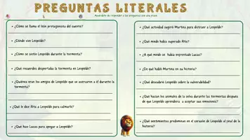 Vista previa - Hojas de trabajo - Pack CUENTO "Leopoldo, el león sensible" - página 3