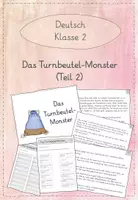 Vorschau - Arbeitsblätter - Lektüre: Lesebegleitheft und Kinderroman "Das Turnbeutel-Monster" (Teil 2) - Deckblatt