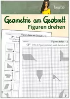 Vorschau - Arbeitsblätter - Symmetrie: Drehung am Geobrett / Figuren drehen - Deckblatt