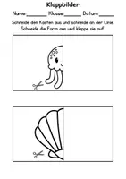Vorschau - Arbeitsblätter - Klappbilder schneiden Tiere im Wasser - DaZ/DaF, Deutsch, Kunst - Seite 3