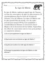 Aperçu - Feuilles d'exercices - Compréhension de lecture - Animaux en voie de disparition (10 textes) - Page de couverture