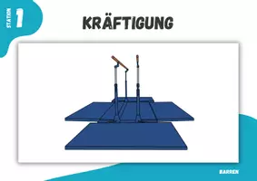 Vorschau - Stationenlernen - Turnen ⎮ Barren - Kräftigung am Barren (6 Stationskarten für den Sportunterricht) - Seite 1