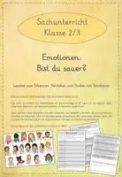 Vorschau - Arbeitsblätter - Leseübungen zum sinnentnehmenden Lesen: Bist du sauer? - Deckblatt