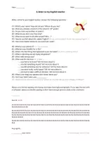 Vorschau - Arbeitsblätter - Letter to my teacher (SuS kennenlernen) (getting to know each other) - Deckblatt