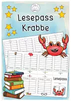 Vorschau - Arbeitsblätter - Lesepass Krabbe | Klassentiere - Deckblatt