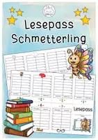 Vorschau - Arbeitsblätter - Lesepass Schmetterling | Klassentiere - Deckblatt