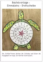 Vorschau - Mal- und Bastelvorlagen - Kopfrechnen - Einmaleins 1x1 - Bastelvorlage für eine Schildkröte - Multiplikation - Seite 1