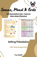 Vorschau - Arbeitsblätter - Auftrag Präsentation Planet inkl. Bewertungsraster - Erdkunde / Geografie - Deckblatt